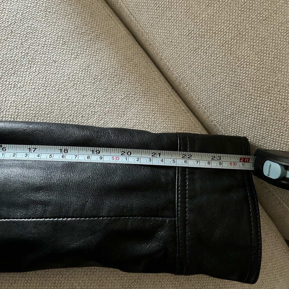 Black Leather Jacket with detachable Hood see pics. Soft leather worn once - Picture 15 of 15
